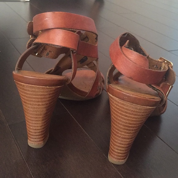 FREE W PURCHASE: Franco Sarto Strappy Brown Heels - Picture 7 of 8